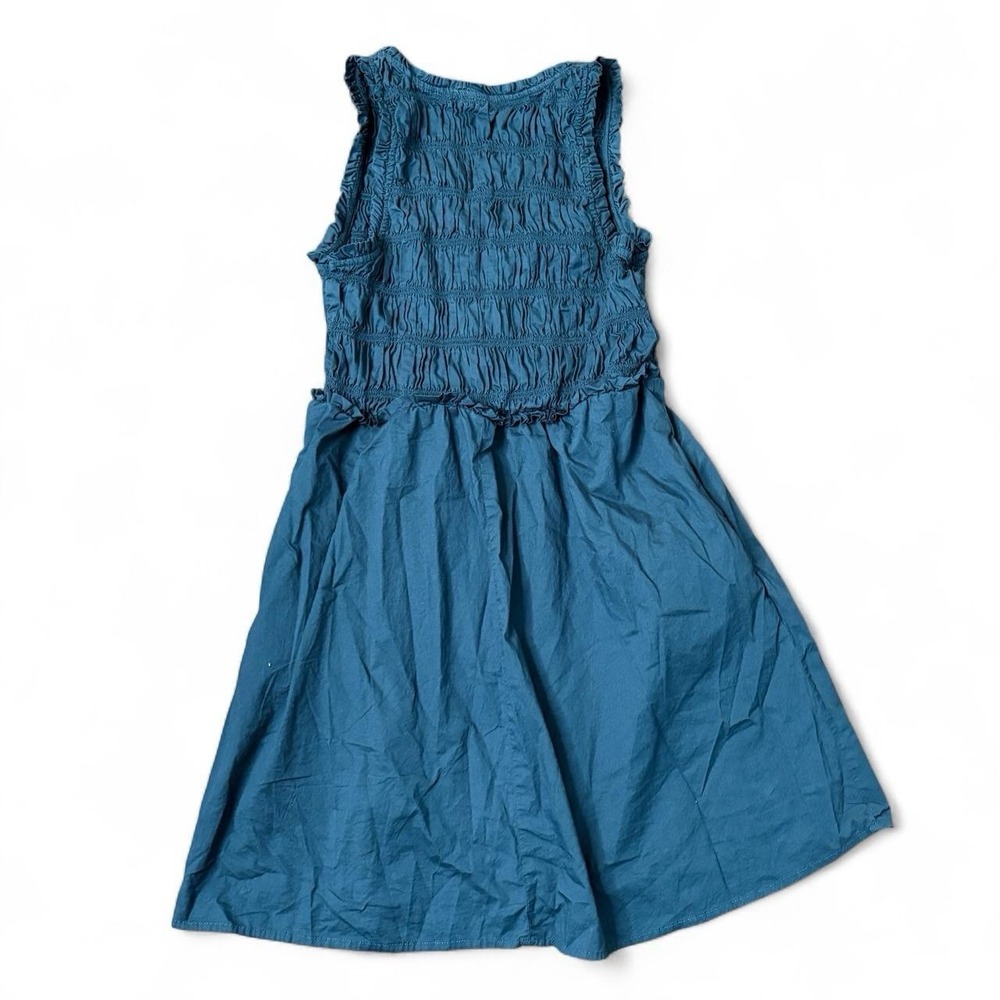 Old Navy women's M Tidewater Blue Smocked Fit Flare Mini Dress With Pockets - Picture 5 of 7